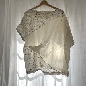UZI 100% Cotton OS Draped Top